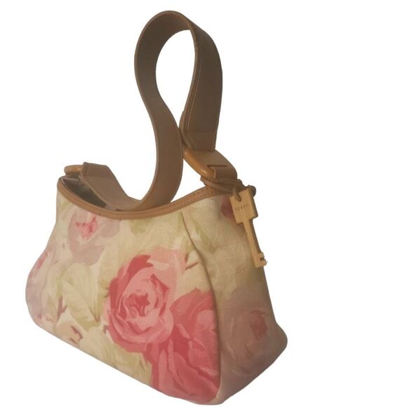 Vintage 90s Fossil Pastel Floral Print Baguette - Picture 3 of 8